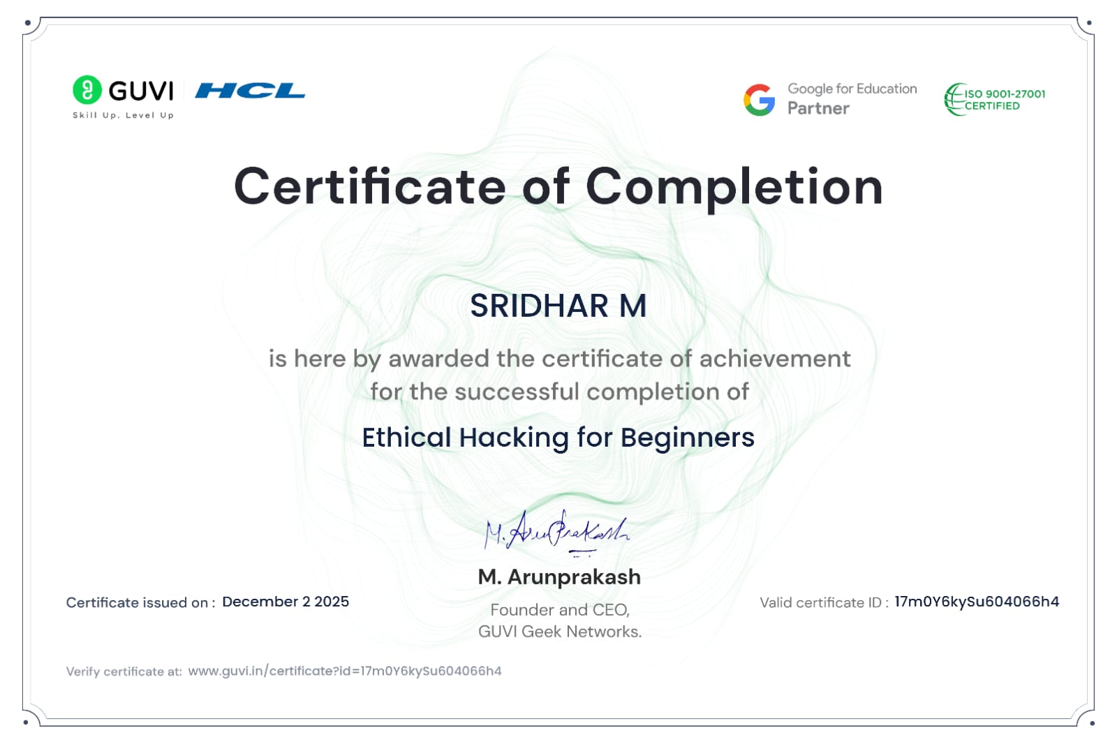 Ethical Hacking Certificate